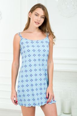 Ночная сорочка из кулирки Оливия голубой ромб - Амадэль фото 10