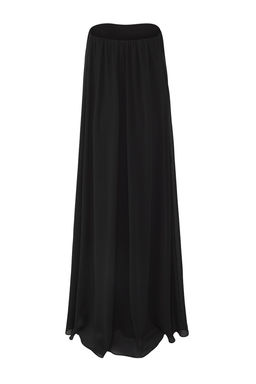 TRENDYOLMILLA Siyah A-Kesim Straplez Sifon Dokuma Uzun S?k Abiye & Mezuniyet Elbise TPRSS25AE00137  фото 8