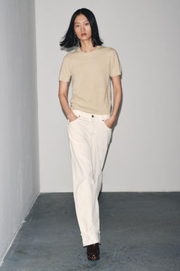 100% CASHMERE SHORT SLEEVE JUMPER