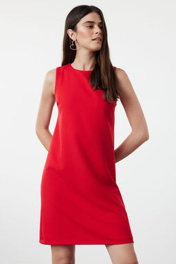 TRENDYOLMILLA Siyah Duz Kesim Kolsuz Bisiklet Yaka Mini Dokuma Elbise TWOSS19FG0063 фото 22