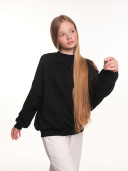 Толстовка оверсайз для девочки 22-2017 черный - Mini maxi фото 21