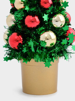 Ель искусственная, 21 см, с шарами, в горшке, мишура/пластик, зеленая, New year - Anna lafarg фото 4