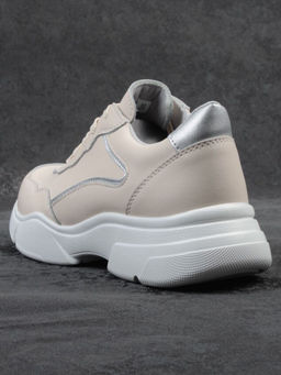 03-YJ435-2 BEIGE Кроссовки женские (натуральная кожа)