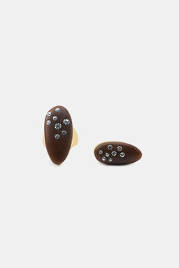 PACK OF 2 OVAL WOOD-EFFECT GLITTER RINGS - Zara фото 3