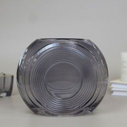 Ваза стеклянная "Мальвина" 18*16см серый