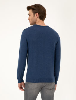 _ndigo Melanj Slim Fit Bisiklet Yaka Basic Triko Kazak - Pierre cardin фото 5
