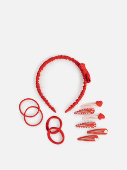 ACOOLA / Набор из 1 ободка, 6 заколок и 4 резинок для волос дет. Aiki красный