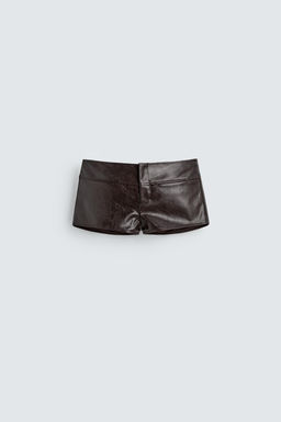 HARRY LAMBERT FOR ZARA X DISNEY COMBINED LEATHER EFFECT MINI SHORTS фото 3