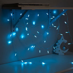 Гирлянда Нить 5 м с насадками Звёздочки, IP20, прозрачная нить, 50 LED, свечение аквамарин, 8 режимов, 220 В - Luazon lighting фото 4