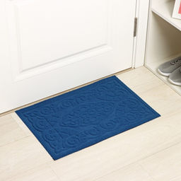 Коврик придверный Доляна «Восточная сказка», влаговпитывающий, без окантовки, 40×60 см, синий
