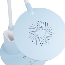 ULM-D150 15W/3000-6500K/DIM BLUE Светильник настольный светодиодный с подставкой под телефон и канцелярские принадлежности. С ночной подсветкой. Сенсорный выключатель. Диммер. Голубой. TM Uniel