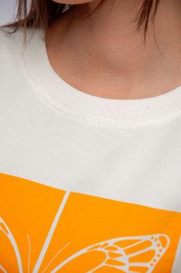 Арт. 10808 Пижама с брюками 44-52 (5 шт) Цвет:верх-молочный,низ-горчица