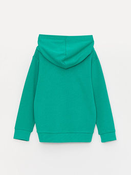 Bask?l? Uzun Kollu Erkek ?ocuk Hoodie ve E?ofman Alt? - Waikiki фото 3