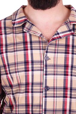 Костюм сорочка+брюки - Оливер - 802 - бежевый / бордо