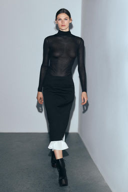 ZW COLLECTION CONTRAST SKIRT - Zara фото 8