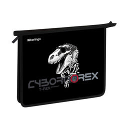 Папка для тетрадей А5, молния сверху Berlingo "T-Rex" (PP05-EXA-1203) пластик
