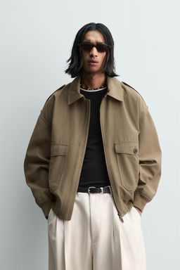LIMITED EDITION VISCOSE-COTTON RELAXED FIT JACKET - Zara фото 2