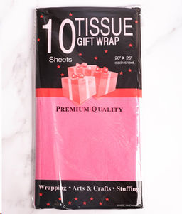 Бумага упаковочная тишью 50х66 см набор 10 листов / CQ207 /уп 200/розовая