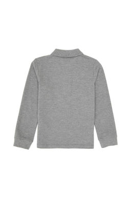 Erkek _ocuk Gri Melanj Basic Polo Yaka Sweatshirt Sepette S_rpriz _ndirim - U.s. polo assn фото 2