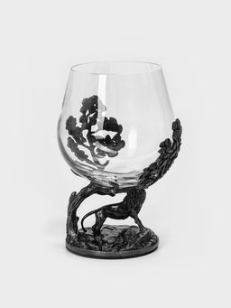 Бокал для коньяка «Лев», 310 мл, 8.3×2.3, стекло, прозрачный, серебряный