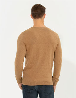 Camel Melanj Slim Fit Bisiklet Yaka Triko Kazak - Pierre cardin фото 5