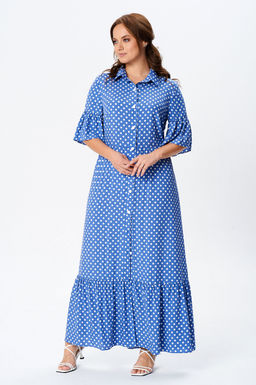 Платье Liona Style 902 синий в горох  фото 4