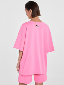 Футболка женская пастельно-розовая с печатью розовое саше +печать 112953 - Mark formelle фото 3