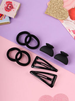 Цена за 12 шт. Набор для волос «Эстер»: 10 резинок, 2 см, 4 крабика 2 см, 2 невидимки 4.5 см, классик, чёрный