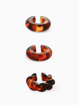 Серьги каффы Леопард набор 3 шт., цветные - Qf фото 3