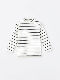 Yar?m Bal?k?? Yaka Uzun Kollu ?izgili Erkek Bebek Ti??rt