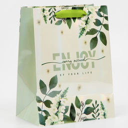 Пакет ламинированный Наслаждайся моментом, радужная голография, MS 18 х 23 х 10 см - Дарите счастье фото 3