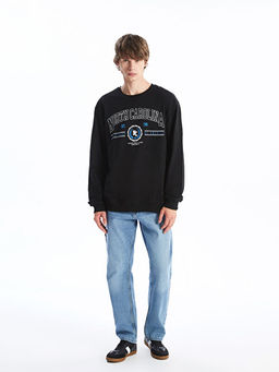 Bisiklet Yaka Uzun Kollu Erkek Sweatshirt