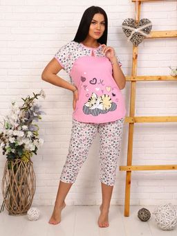 М244 Пижама Мурка (розовый) - Иванушка-трикотаж фото 2