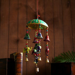 Интерьерная подвеска с колокольчиками Слоны 15х15х34 см МИКС - Simaland фото 3