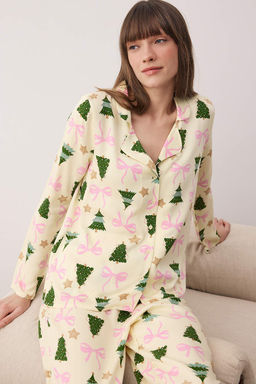 Ekru Y?lbas? Belmando Dokuma Pijama Tak?m? THMAW26PT00060