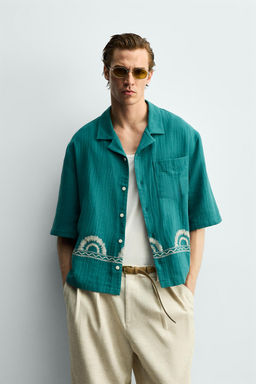 CAMISA BORDADO CENEFA / Azul pato - Zara фото 2