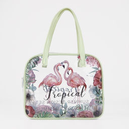 Косметичка - сумочка на молнии для бассейна, маленькая, с ручками, с принтом, нежно-зелёная - Simaland фото 2