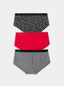 Трусы женские шорты мультипак (3 шт.) белые в черную клеточку черная клеточка на белом 412263-3 - Mark formelle фото 8