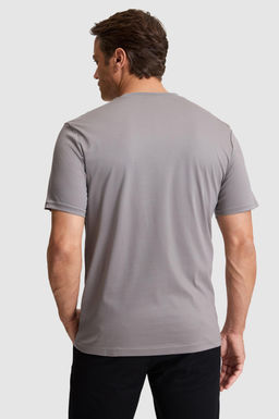Erkek Gri Regular Fit Bisiklet Yaka Basic Ti__rt