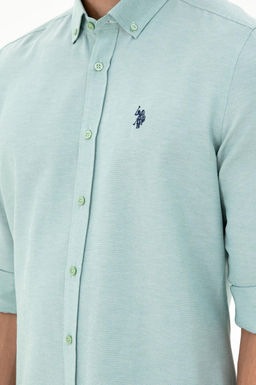 Мужская мятная базовая рубашка с длинным рукавом - U.s. polo assn фото 7
