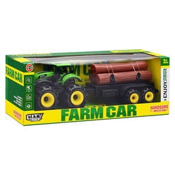 Трактор "Ферма" с бревнами, в коробке