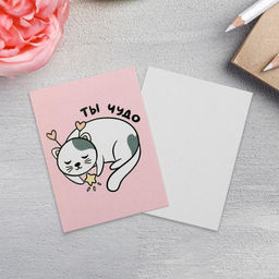 Цена за 20 шт. Открытка-мини Ты чудо, 8?6 см