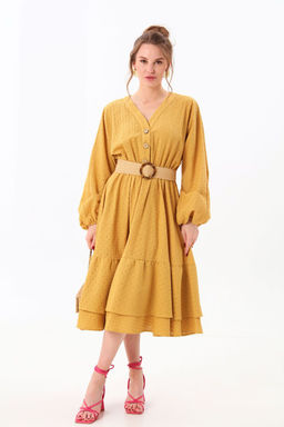 Платье NIKVA н974-1 горчица