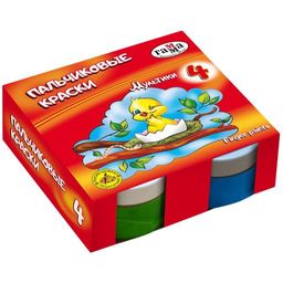 Краски пальчиковые ГАММА "Мультики" 4цв. по 50мл. (180120212)