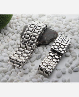 LED-часы Самурай Серебристый браслет, красные диоды 903428 - Yiwu youda import & export co фото 3