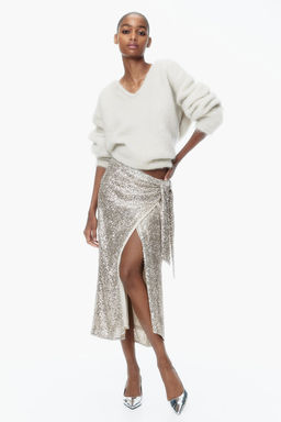Sequined wrap skirt
