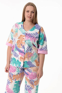 Пижама рубашка и брюки М325384рм розовый/ментол - Елена фото 9