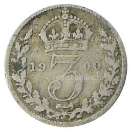 3 пенса 1900 года Великобритания