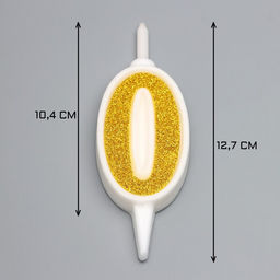 Свеча для торта «Суперблеск», 10.4 см, цифра 0, золотая блестка