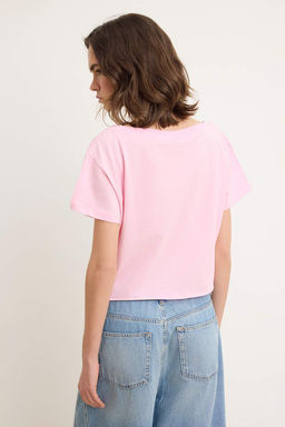 Siyah Duz Relaxed Asimetrik Yaka Dusuk Kol K?sa %100 Pamuk Orme T-Shirt TWOSS26TS00248 - Trendyolmilla фото 8